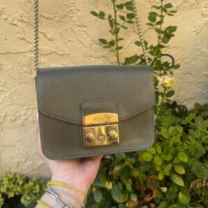 Furla Mini Green Leather Crossbody